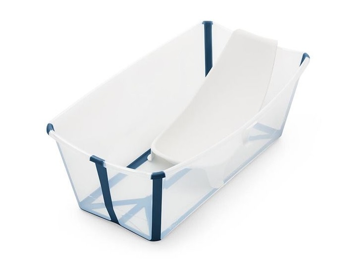 Ванночка с горкой Stokke Flexi Bath Bundle, Tub with Newborn Support Transparent Blue 531504