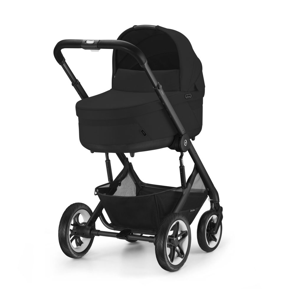 Коляска Cybex Talos S Lux BLK 2 в 1 цвет Moon Black в комплекте со спальным блоком Cot S и дождевиками