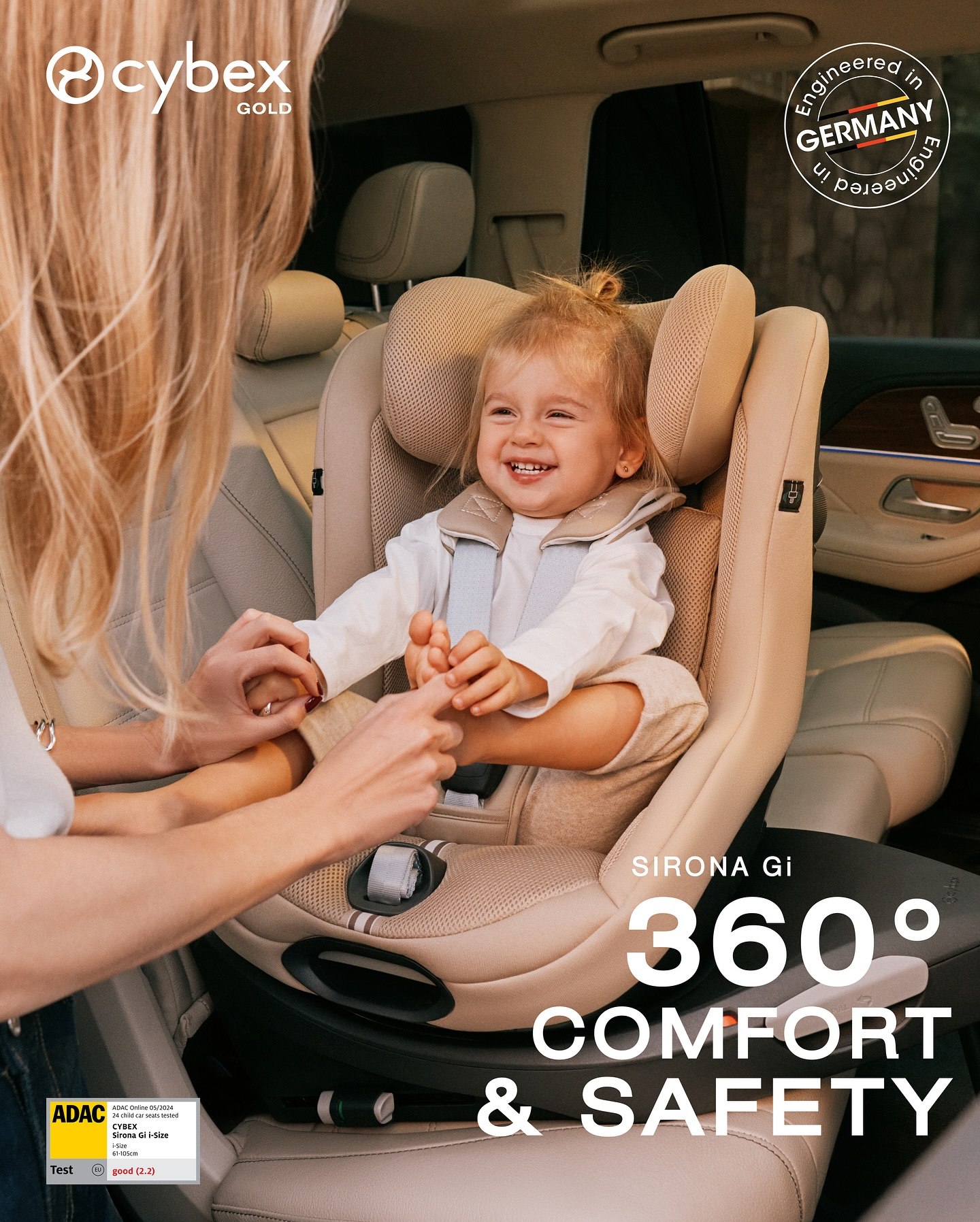 Автокресло 0+/1 CYBEX Sirona Gi i-Size с базой Plus Almond Beige, от 3 месяцев до 4 лет (61-105 см), ISOFIX, бежевый