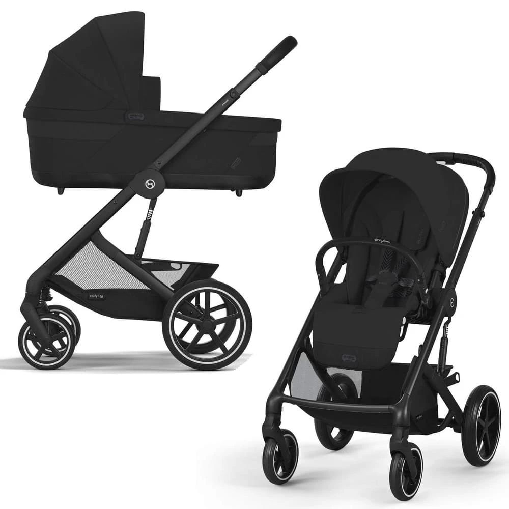 Коляска 2 в 1 Cybex Balios S LUX NEW 2025 Moon Black с дождевиками