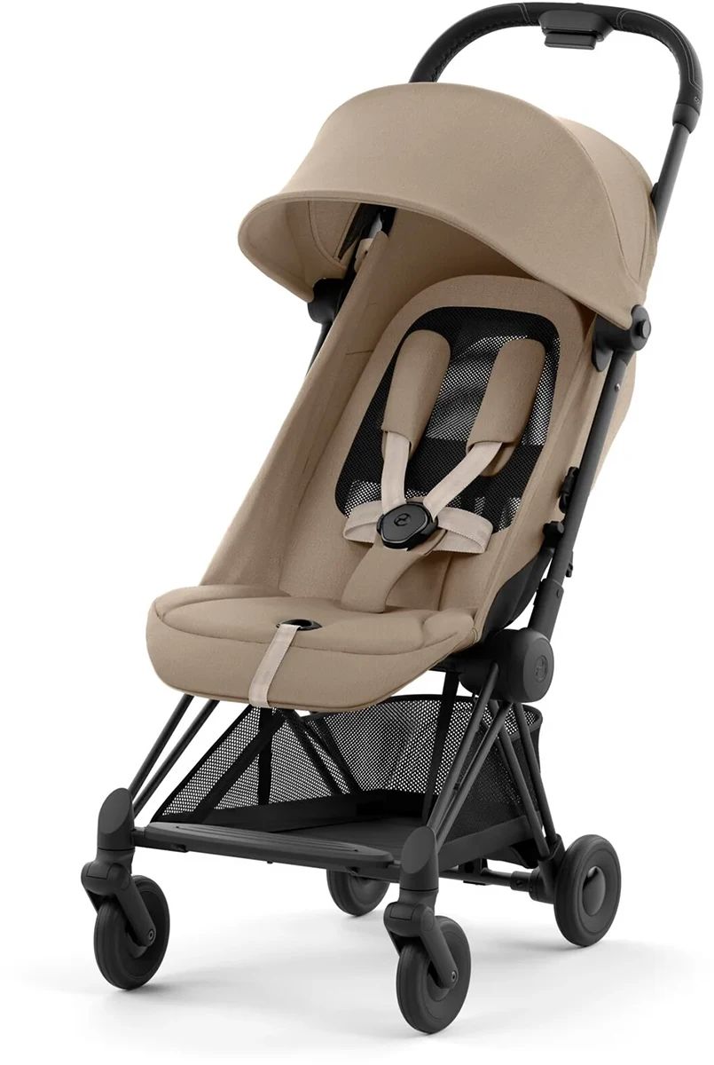 Коляска CYBEX Coya Matt Black / Cozy Beige + Бампер + Дождевик