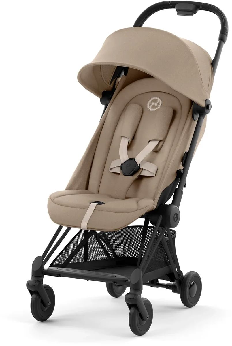 Коляска CYBEX Coya Matt Black / Cozy Beige + Бампер + Дождевик