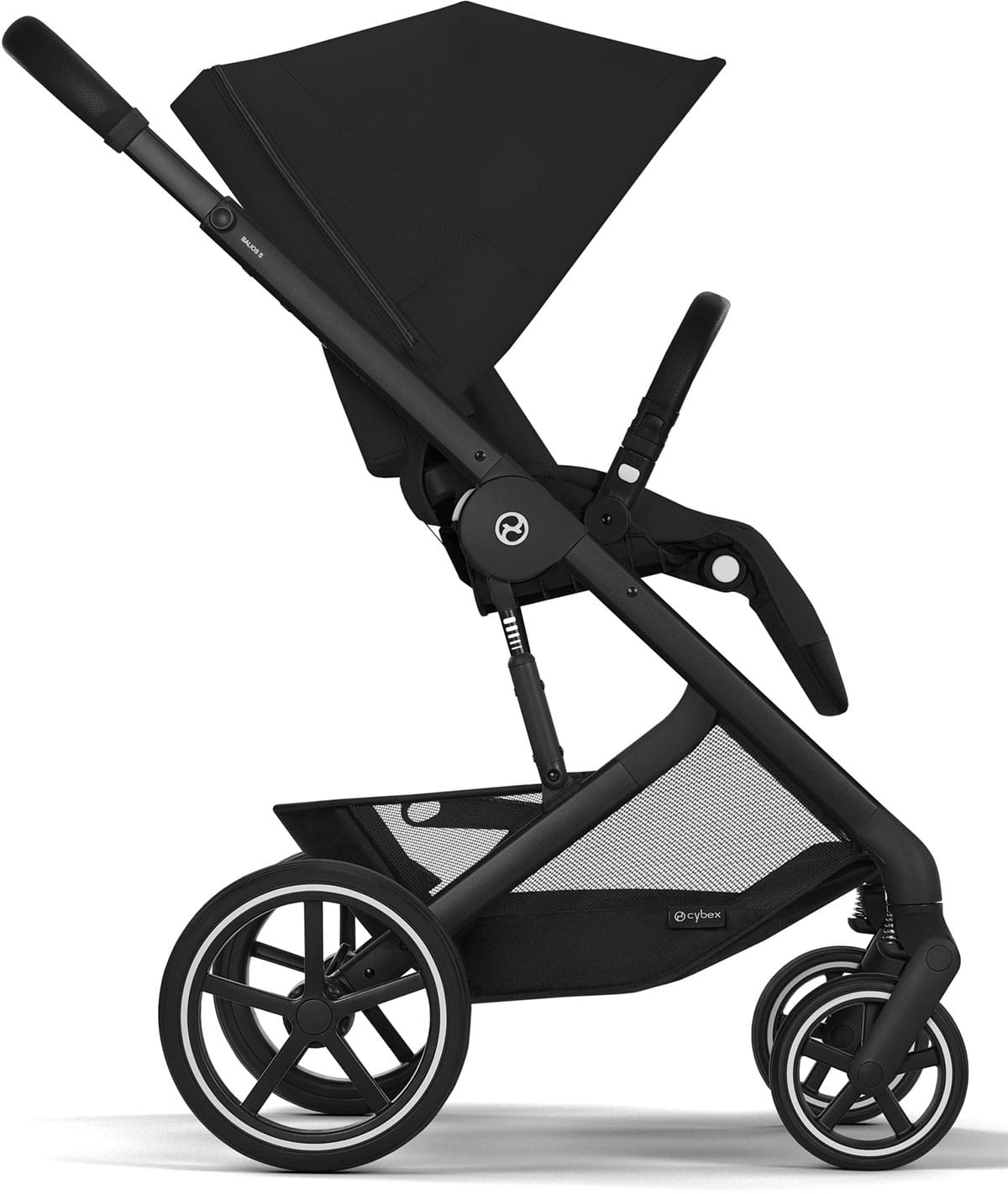 Коляска прогулочная Cybex Balios S LUX NEW 2026 Moon Black с накидкой для ног и дождевиком