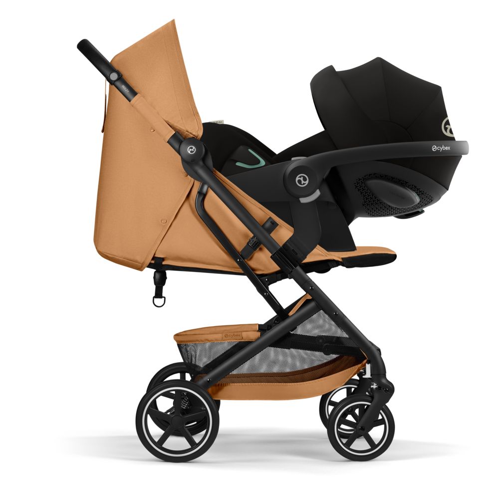 Коляска Cybex Beezy Cinnamon Yellow 2026 с бампером и дождевиком