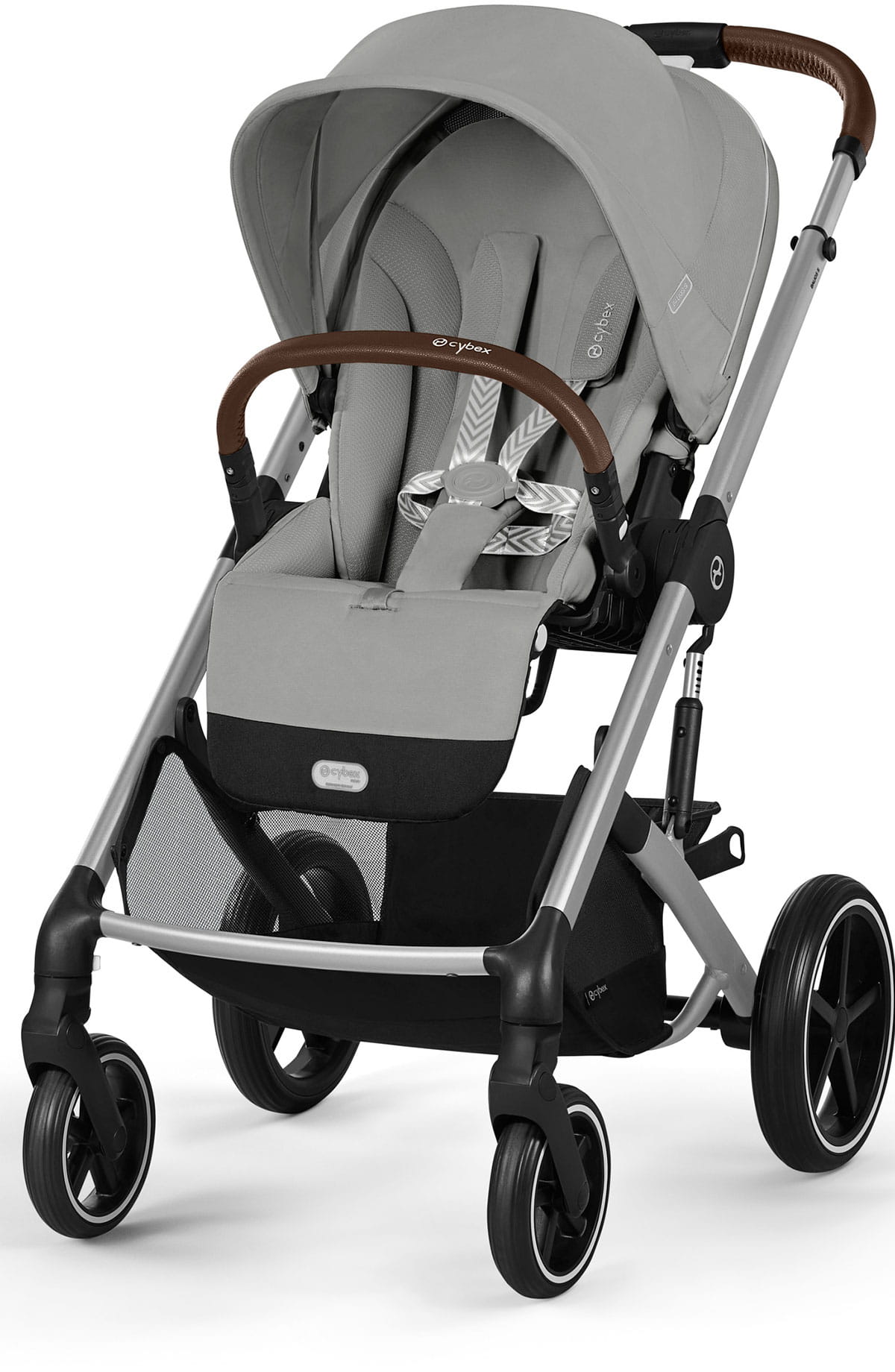 Коляска прогулочная Cybex Balios S LUX NEW 2025 Stone Grey с накидкой для ног и дождевиком