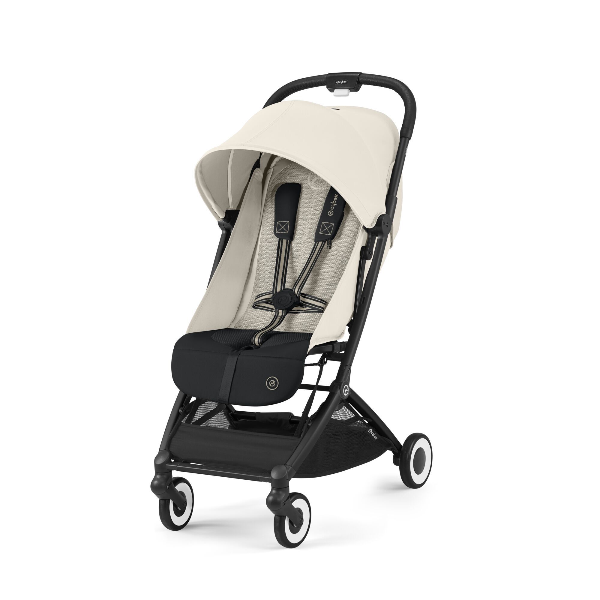 Прогулочная коляска Cybex Orfeo с дождевиком и бампером, BLK Canvas White
