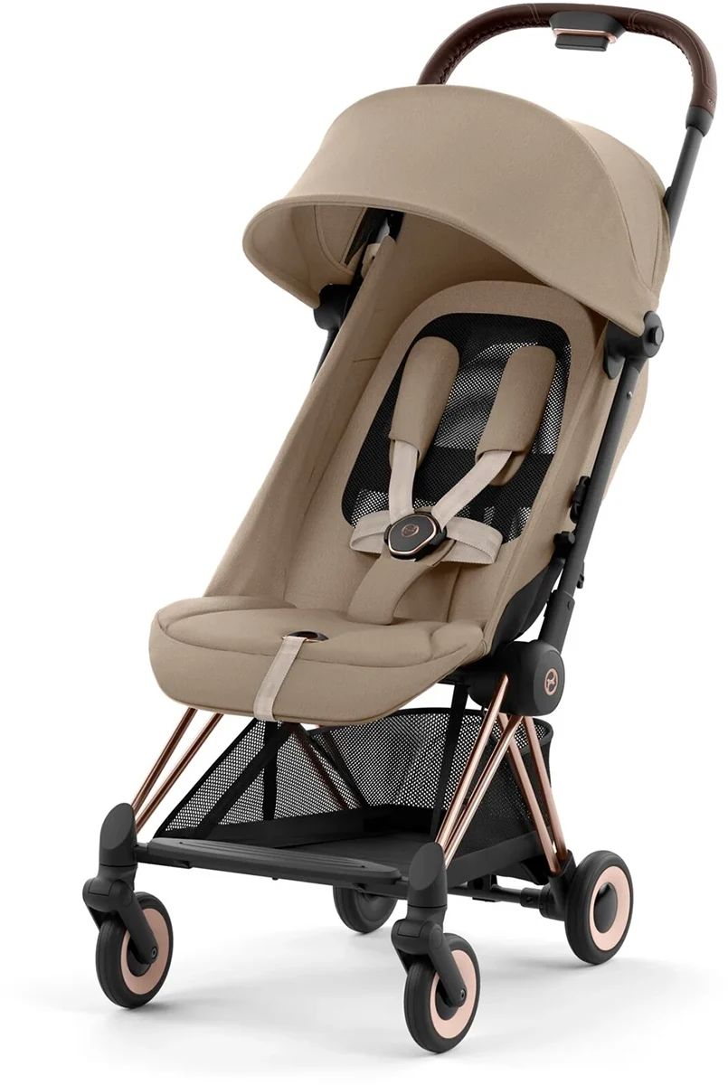 Коляска CYBEX Coya Rosegold / Cozy Beige + Бампер +Дождевик