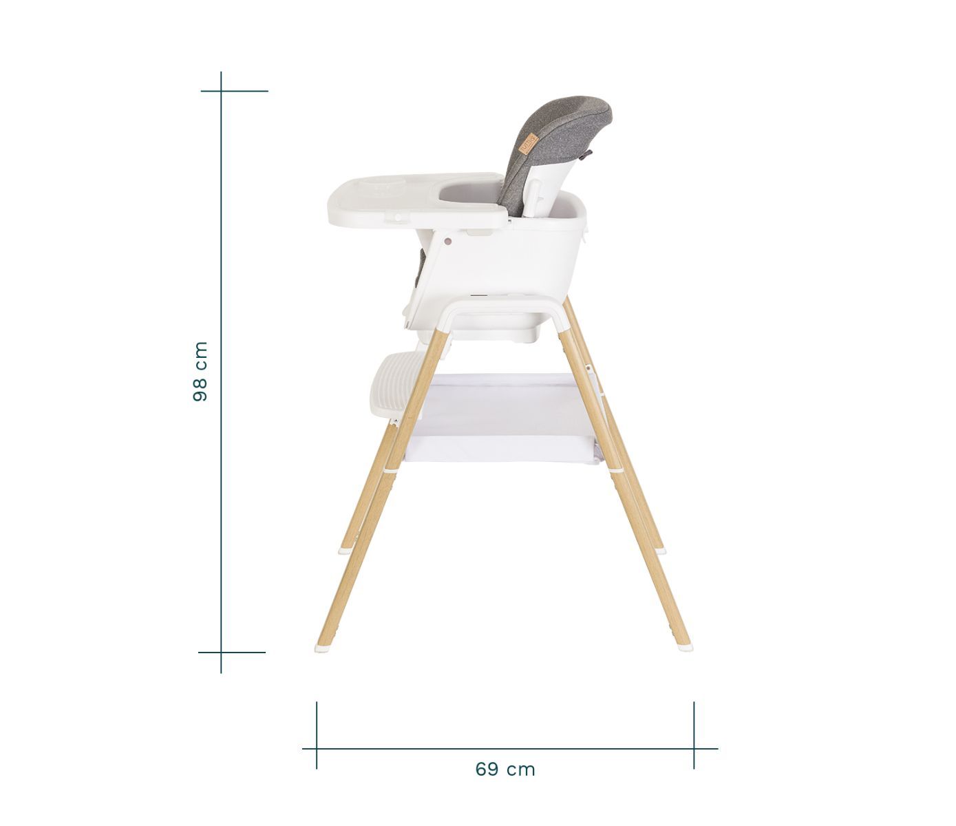 Стул Tutti Bambini для кормления High chair NOVA Complete White/Oak 611010/3511B