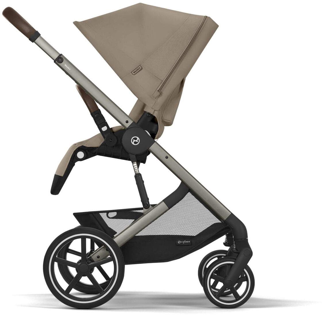Cybex Balios S LUX NEW 3 в 1 Almond Beige 2025 с автокреслом Cybex Cloud T i-Size Plus Cozy Beige, с дождевиком и адаптерами