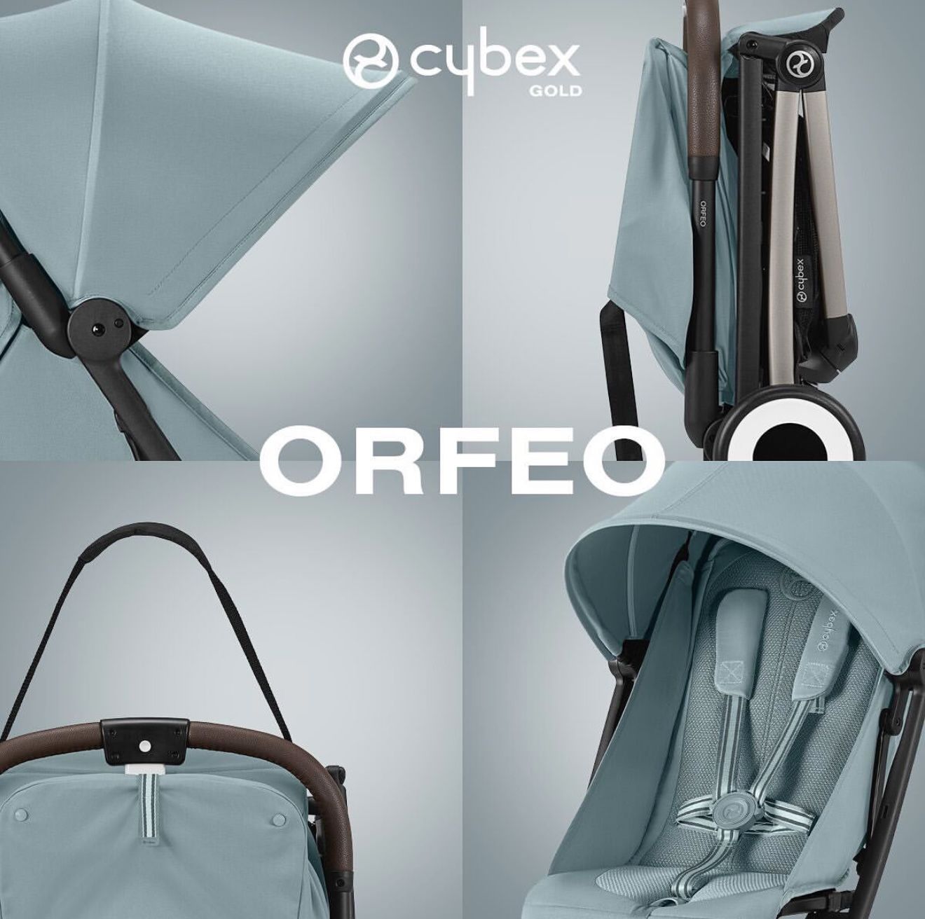 Прогулочная коляска Cybex Orfeo с дождевиком и бампером, TPE Stormy Blue
