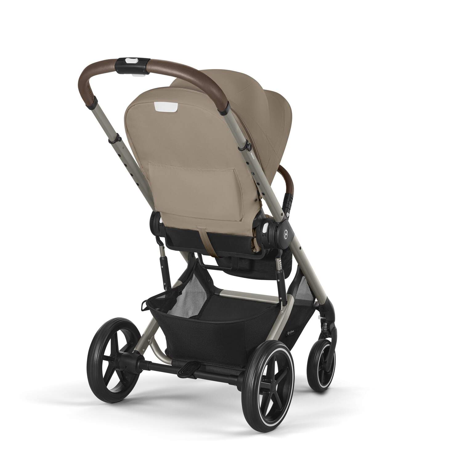 Коляска прогулочная Cybex Balios S LUX NEW Almond Beige с накидкой для ног и дождевиком