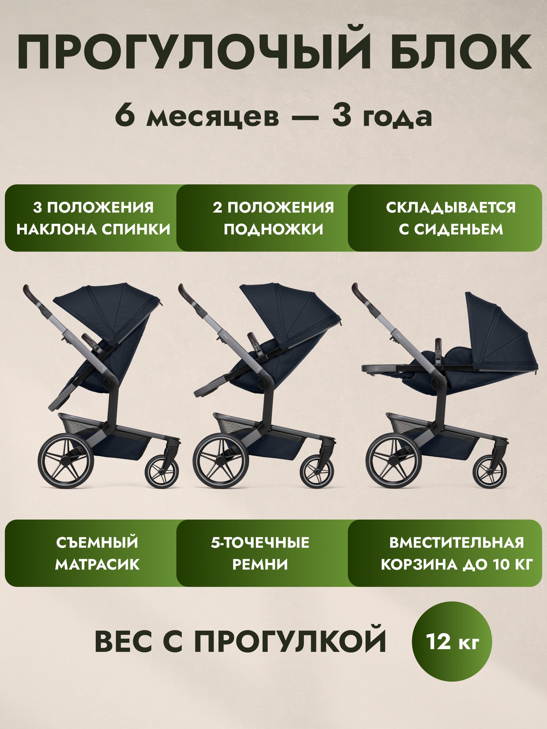 Коляска 2 в 1 JOOLZ DAY5 Navy Blue + Дождевик