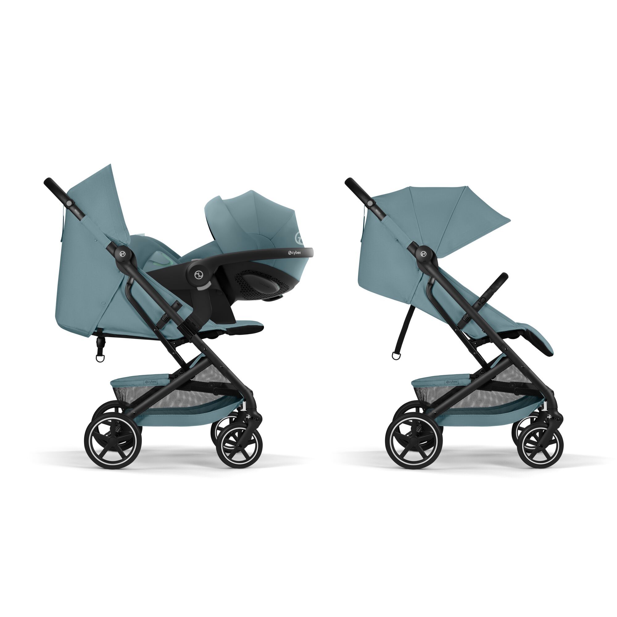 Коляска Cybex Beezy Stormy Blue 2026 с бампером и дождевиком