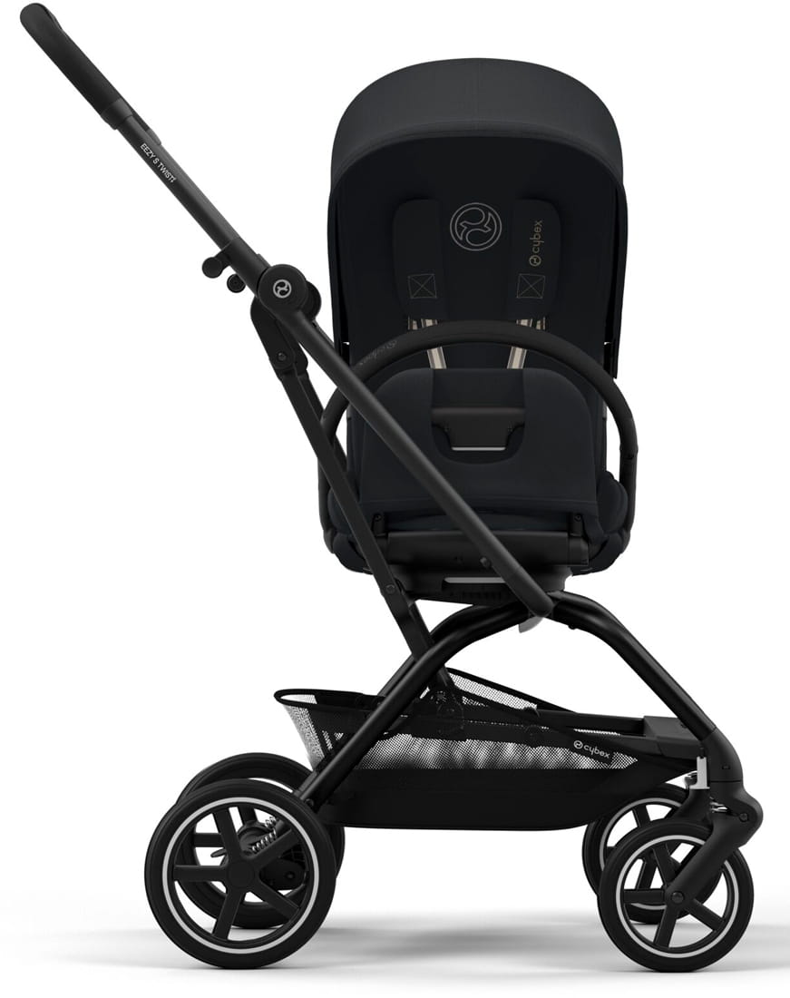Коляска Cybex Eezy S Twist+ 2 BLK Magic Black (2025) с дождевиком и бампером