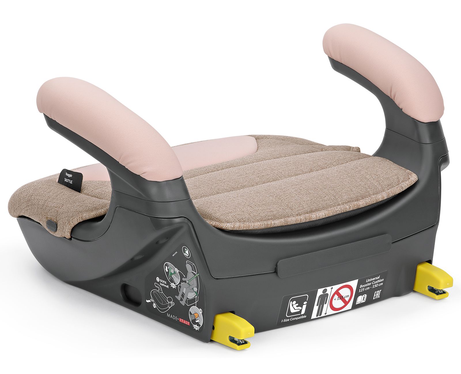 Автокресло-бустер Peg Perego Viaggio i-Size Shuttle Mon Amour (бежевый с розовым)
