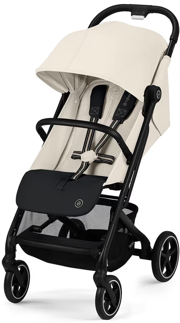 Коляска Cybex Beezy Canvas White 2026 с бампером и дождевиком