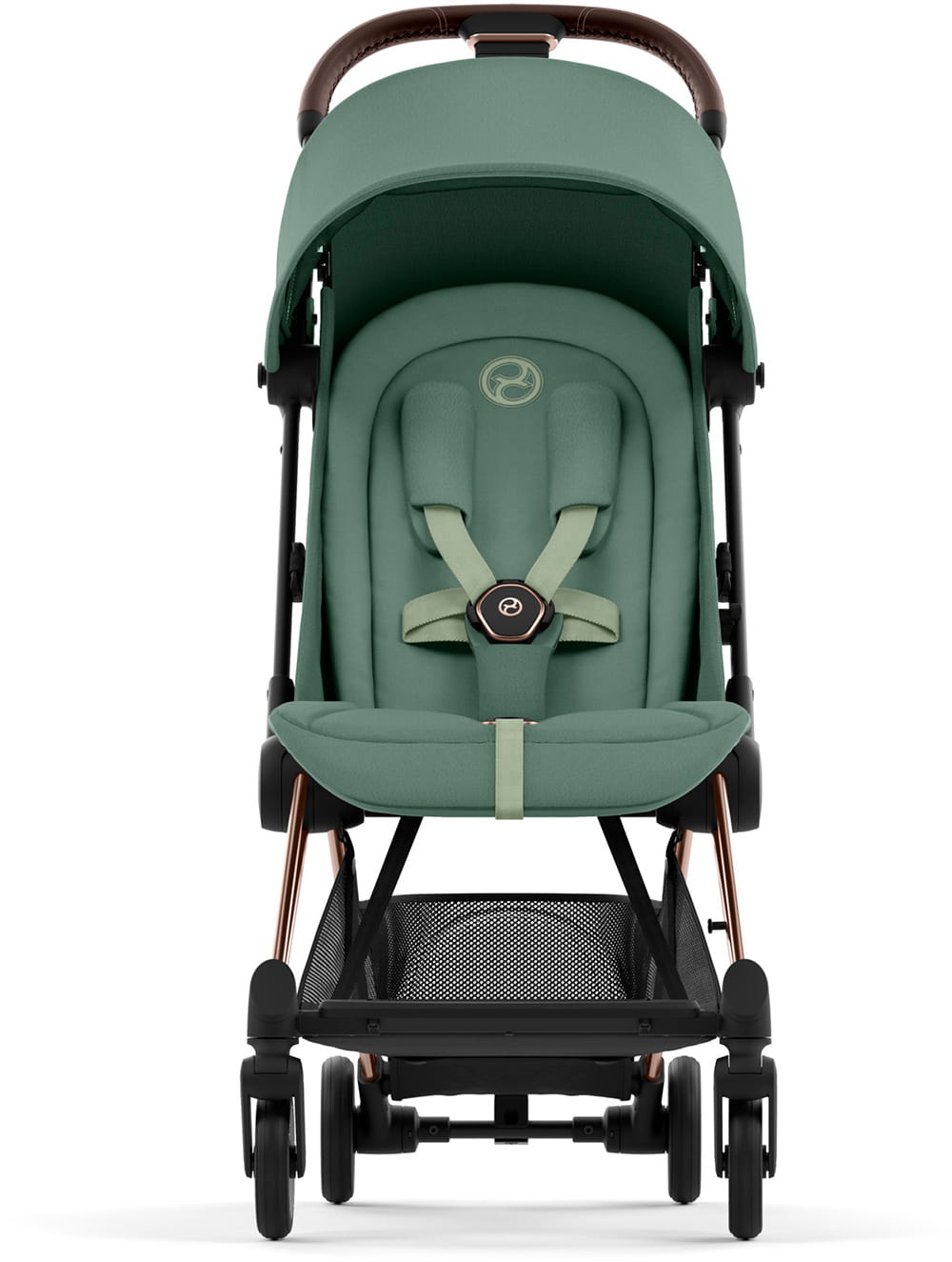 Коляска CYBEX Coya Rosegold / Leaf Green + Бампер +Дождевик