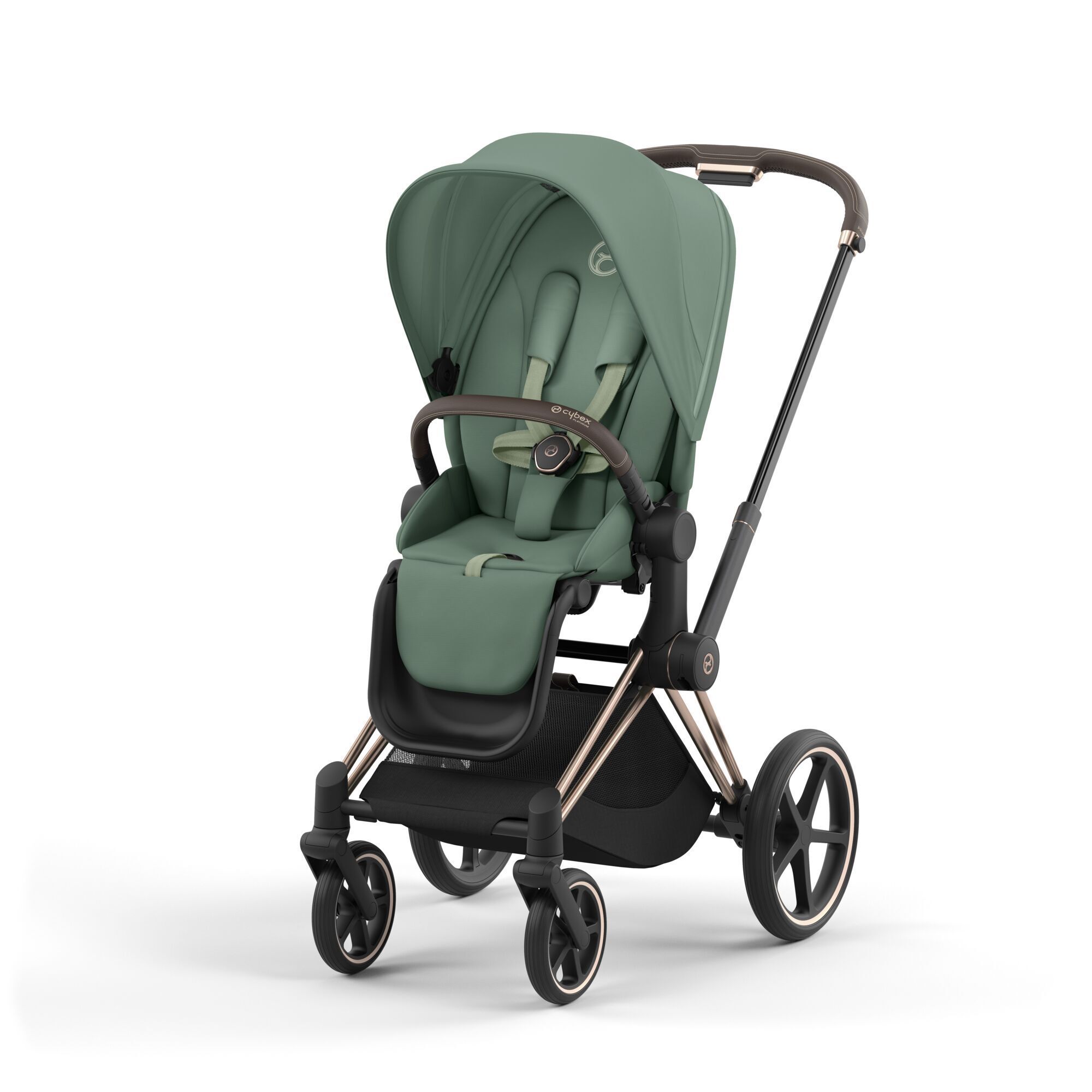 Коляска CYBEX Priam IV Rosegold 2 в 1 Leaf Green