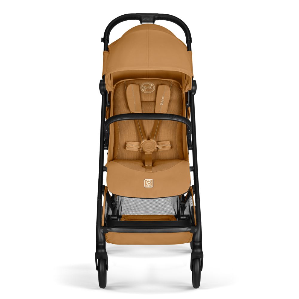 Коляска Cybex Beezy Cinnamon Yellow 2026 с бампером и дождевиком