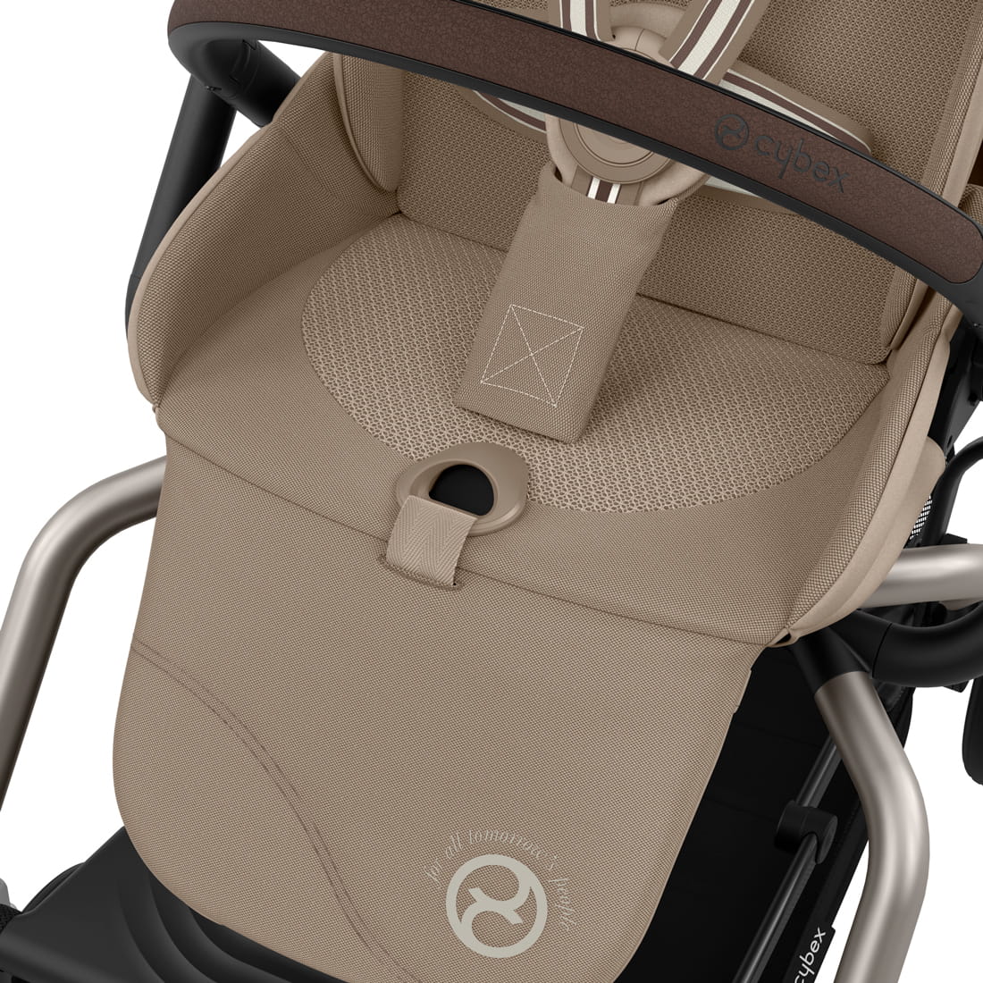 Коляска Cybex Eezy S Twist+ 2 TPE Almond Beige (2025) с дождевиком и бампером