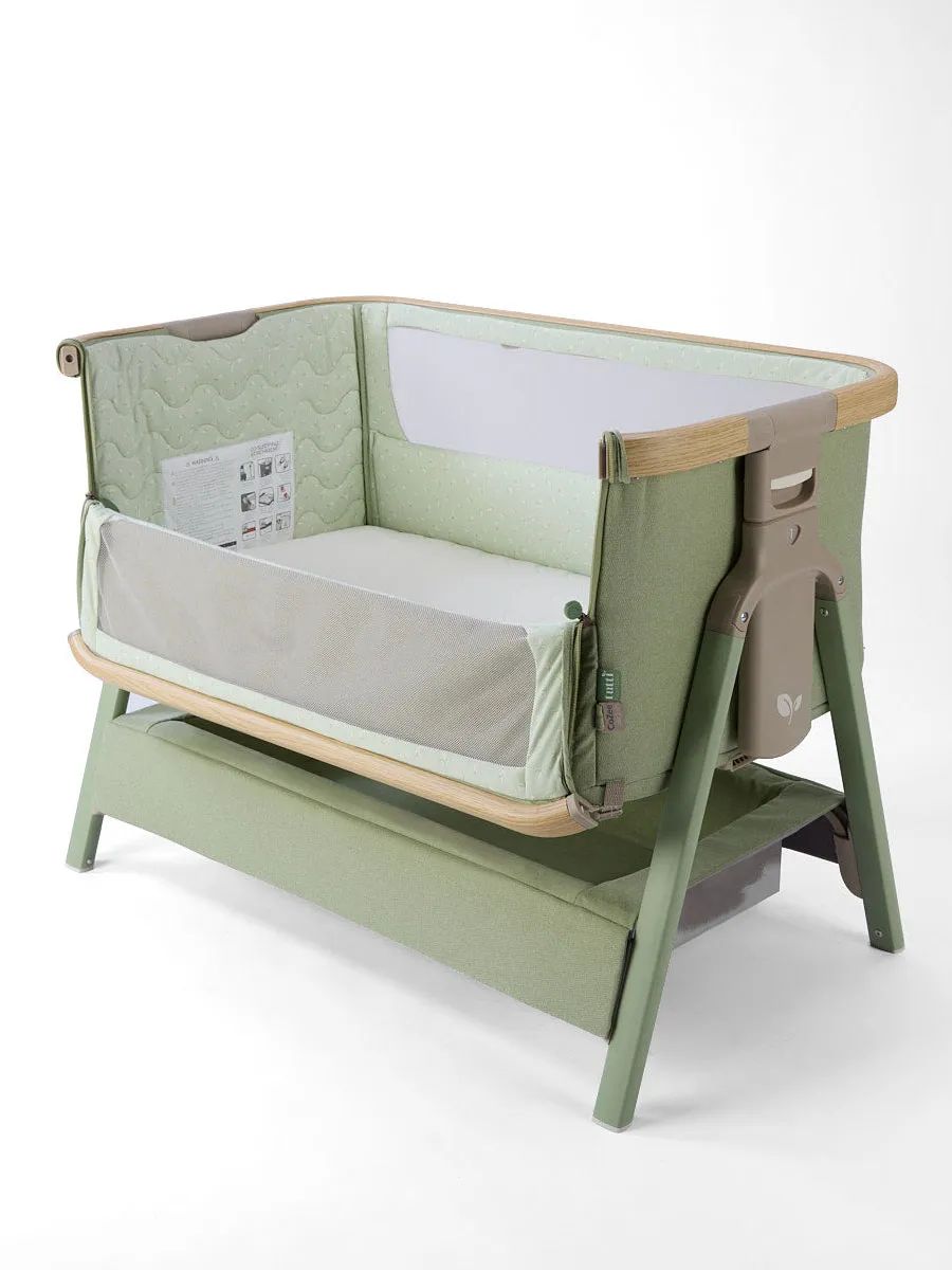 Кровать (колыбель) Tutti Bambini CoZee Air 2 51х80,5 см Дуб/Зеленый (Drifted Oak/Eucalyptus) c колесами 211207/3960