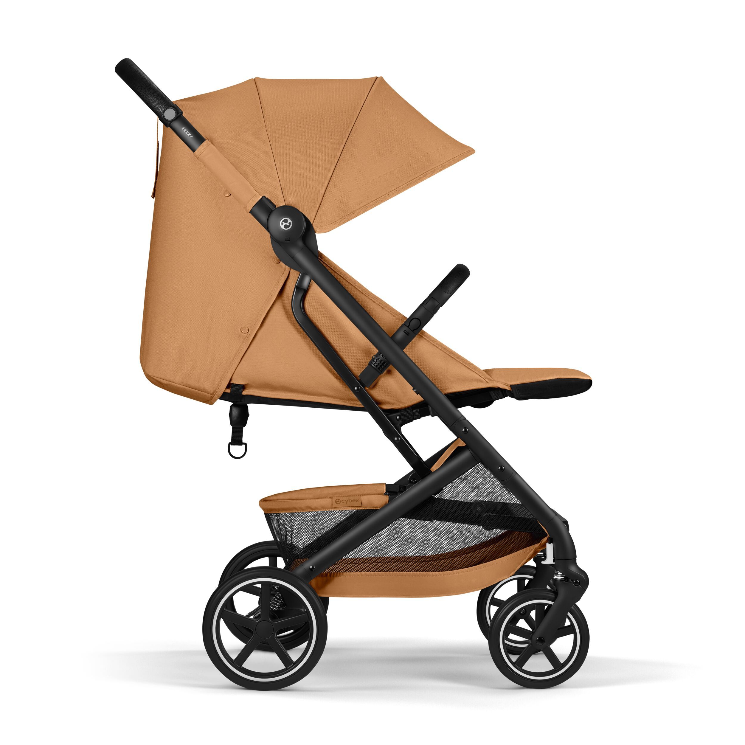 Коляска Cybex Beezy Cinnamon Yellow 2026 с бампером и дождевиком