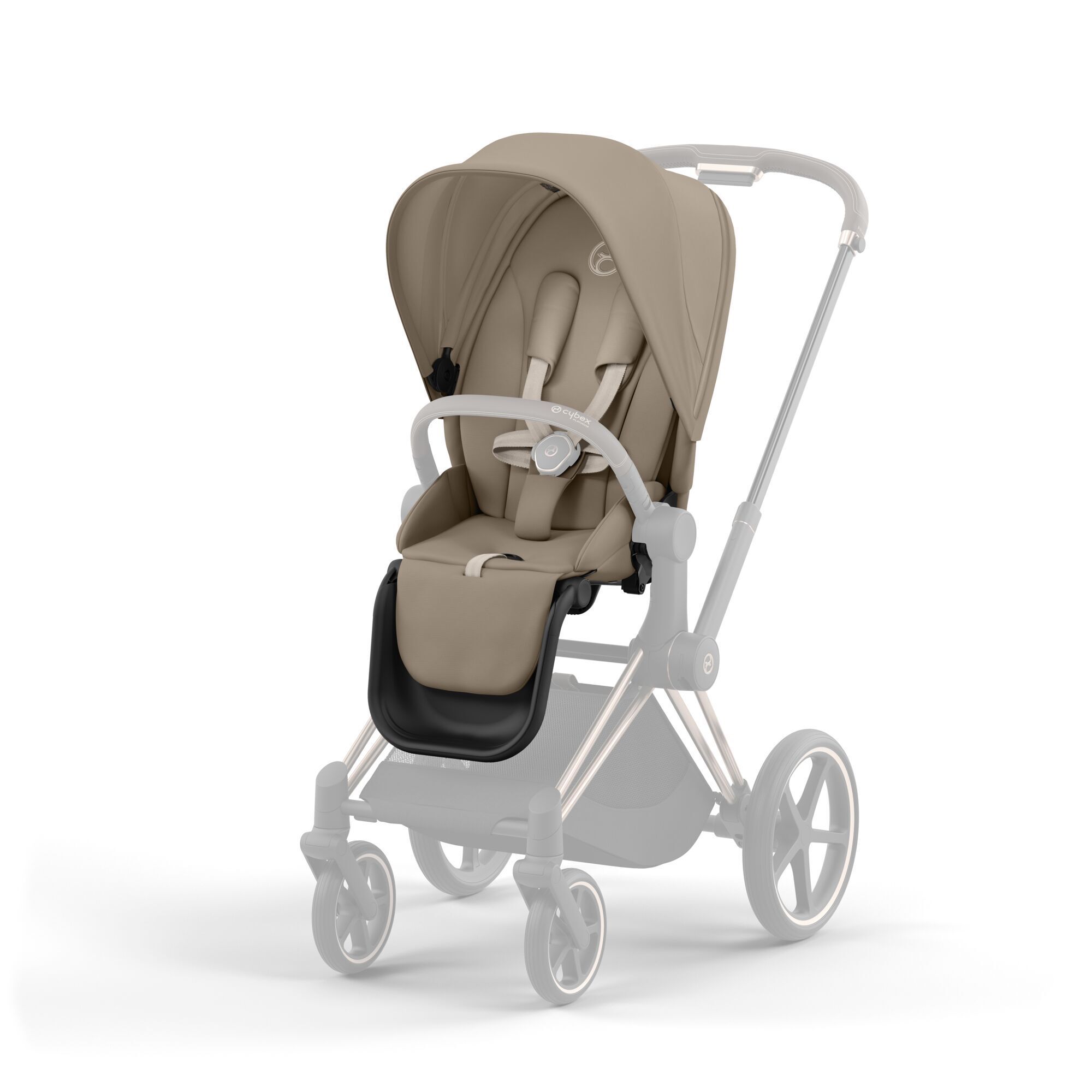 Cybex Priam IV 3 в 1 Matt Black цвет Cozy Beige с автокреслом Cloud T i-Size Plus Cozy Beige, коляска