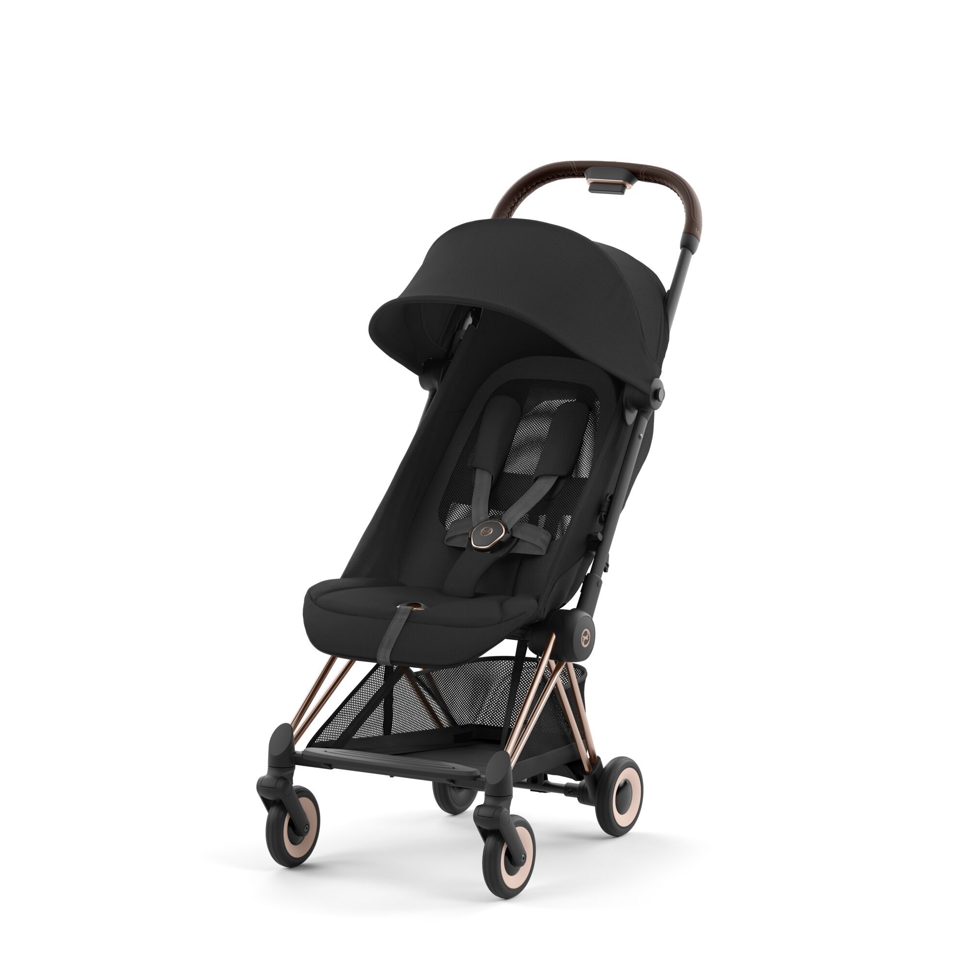 Коляска CYBEX Coya Rosegold / Sepia Black + Бампер + Дождевик