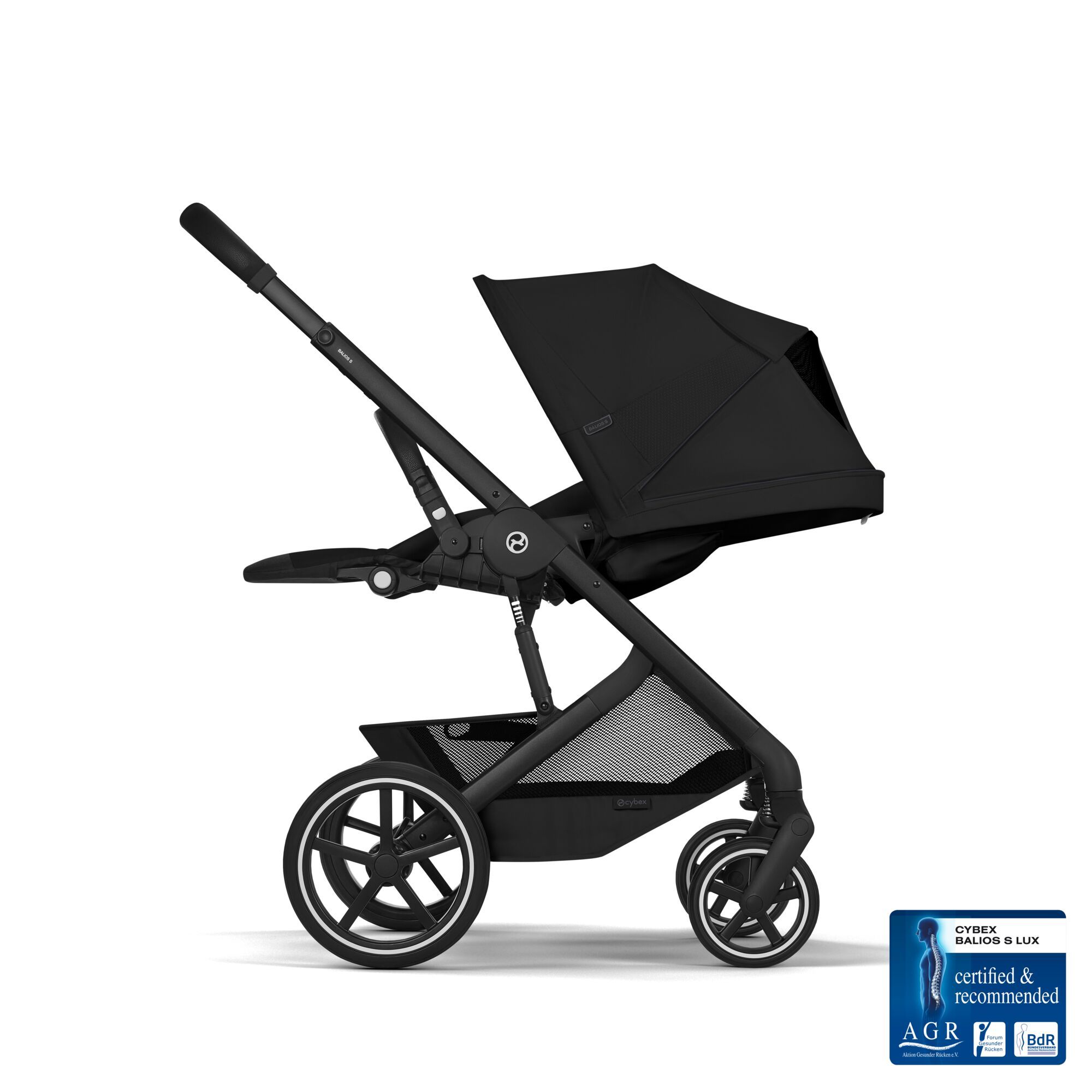 Коляска Cybex Balios S LUX NEW 2026 Moon Black с дождевиком