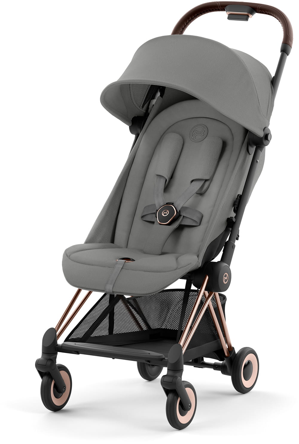 Коляска CYBEX Coya Rosegold / Mirage Grey + Бампер +Дождевик