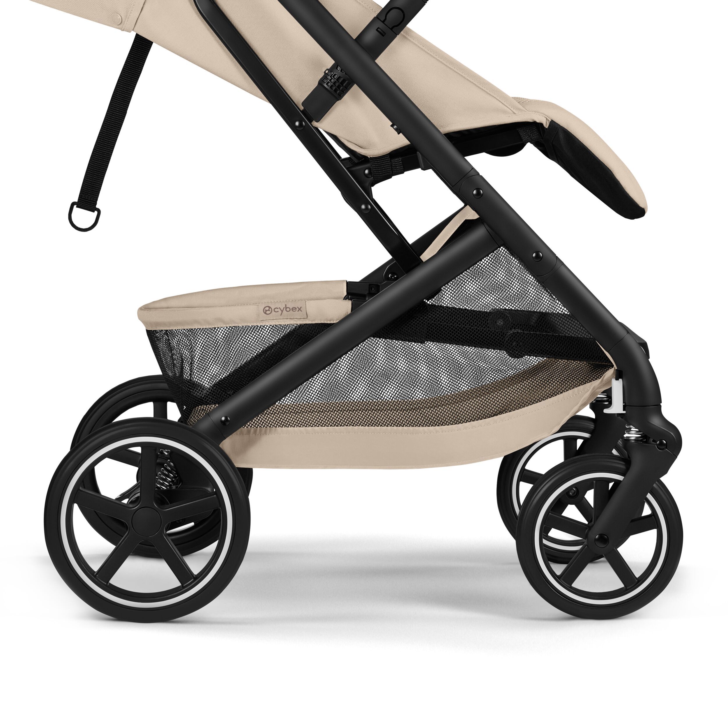 Коляска Cybex Beezy Almond Beige 2026 с бампером и дождевиком