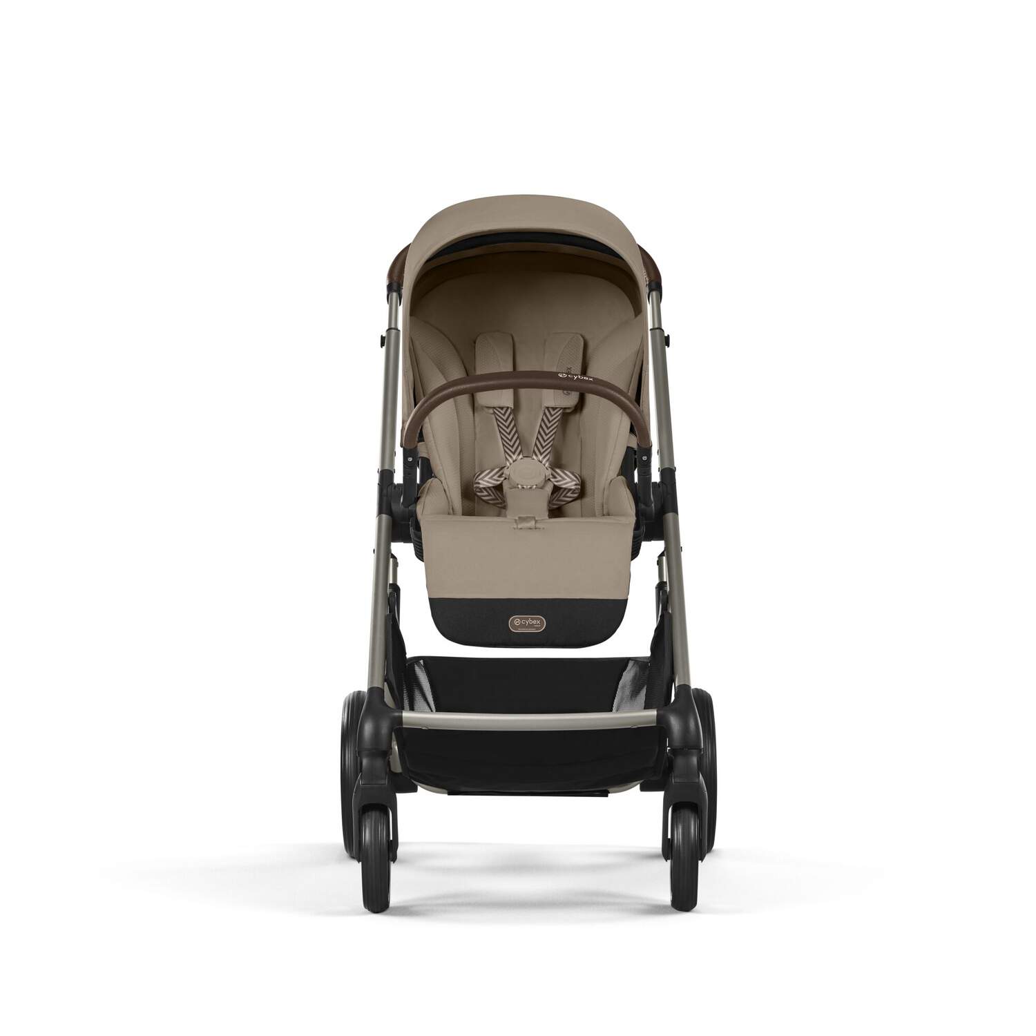 Коляска прогулочная Cybex Balios S LUX NEW Almond Beige с накидкой для ног и дождевиком