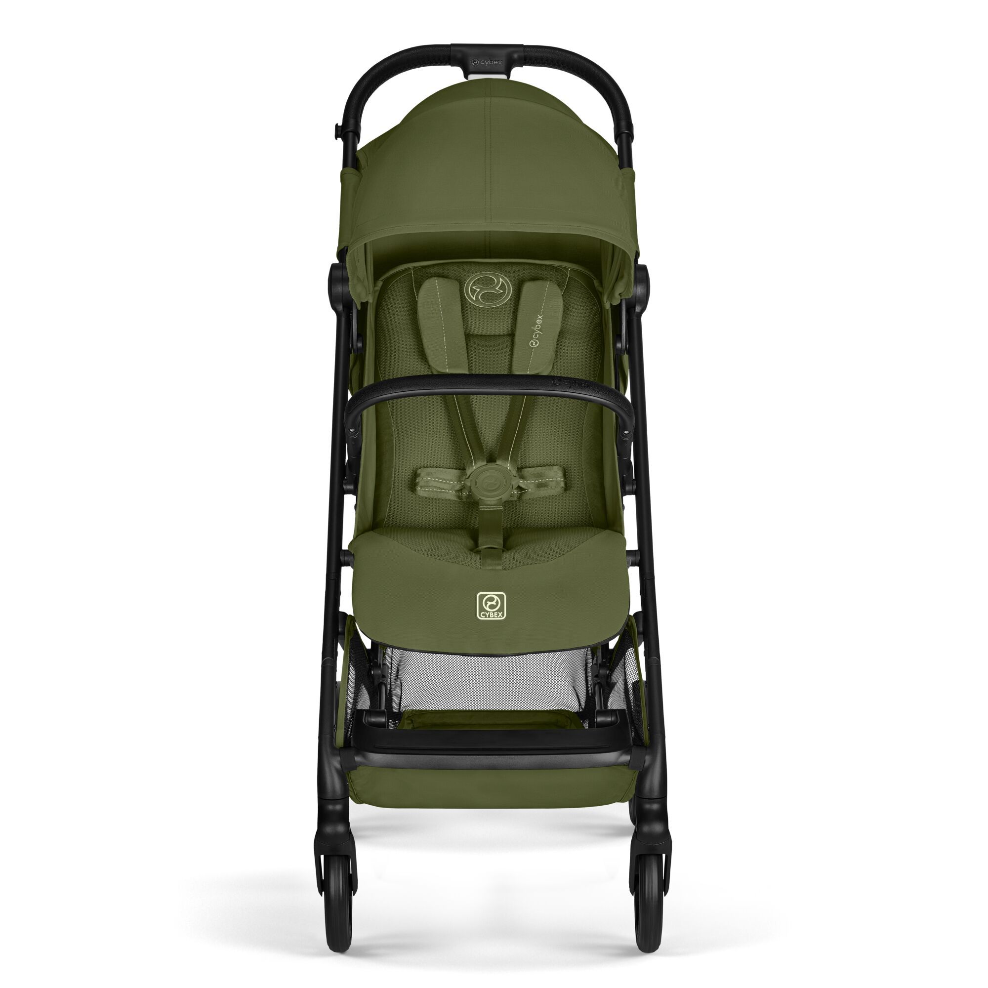 Коляска Cybex Beezy Moss Green 2026 с бампером и дождевиком