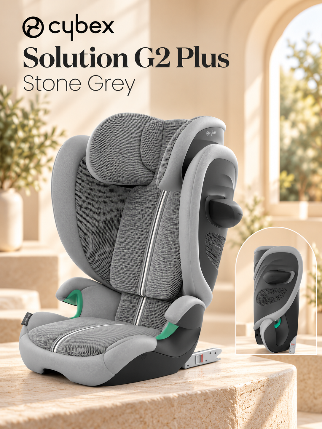 Детское автокресло Cybex Solution G2 Plus Stone Grey с IsoFix