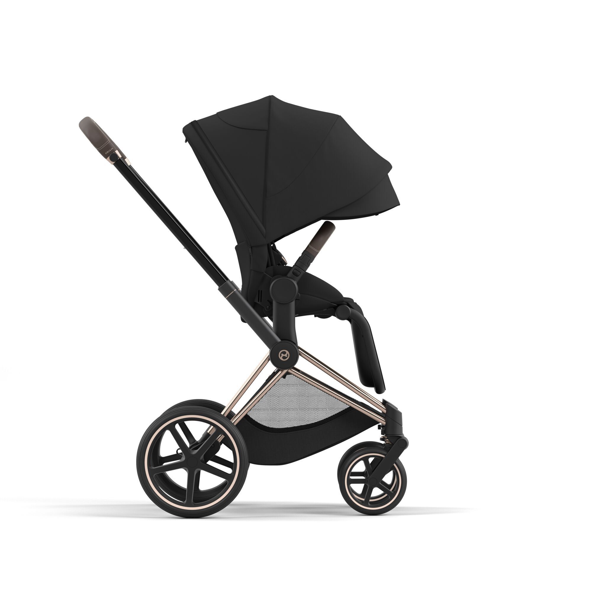 Cybex Priam IV 4 в 1 Rosegold цвет Sepia Black с автокреслом Cloud T i-Size Plus Sepia Black и базой Base T, коляска